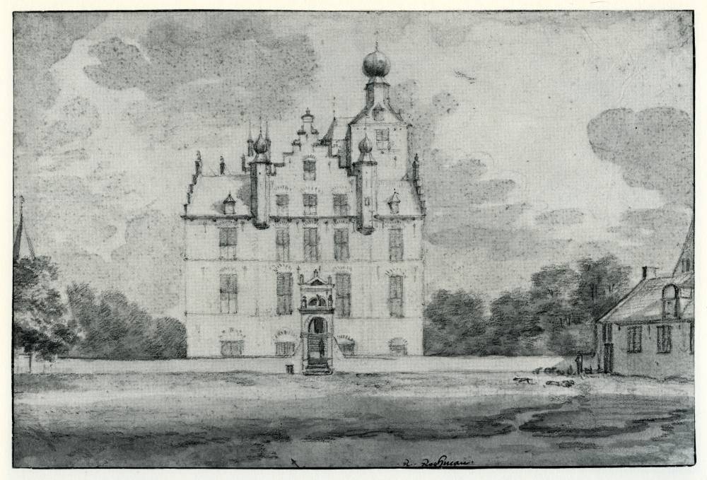 Landgoed Zuylestein in Leersum, vintage artwork by Roelant Roghman, 12x8" (A4) Poster