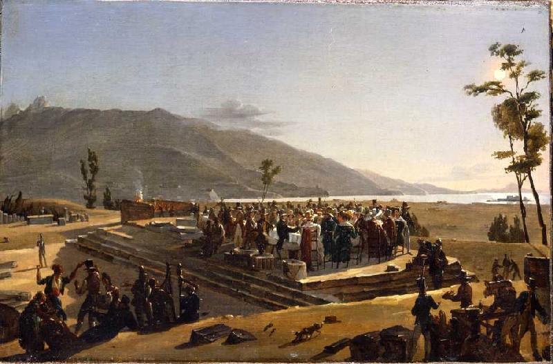 A Dinner Party at the Ruins of Herculaneum, vintage artwork by Frans Vervloet, A3 (16x12") Poster Print