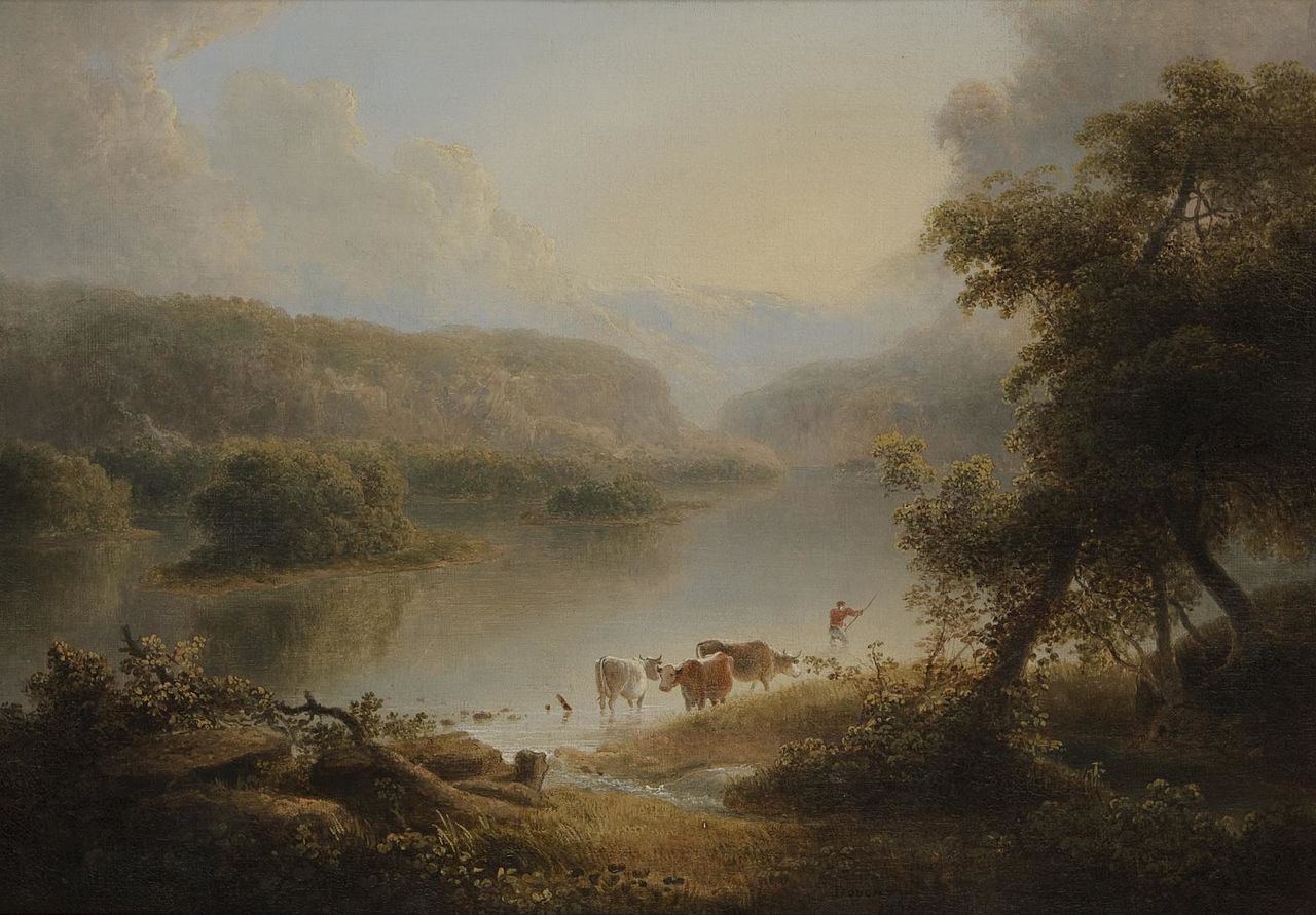 View of Delaware Water Gap, vintage artwork by Thomas Doughty, A3 (16x12") Poster Print