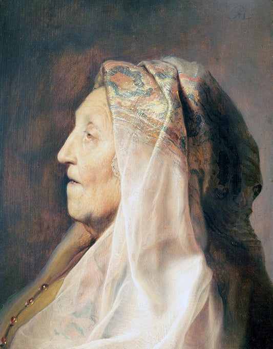 Profile Head of an Old Woman, vintage artwork by Jan Lievens, 12x8" (A4) Poster