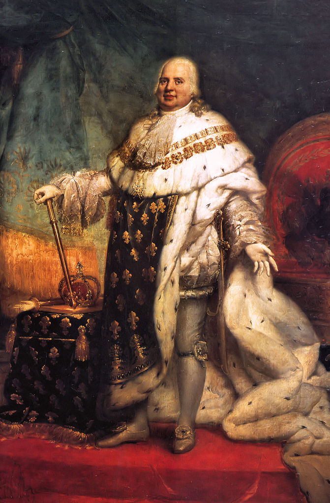 Portrait of Louis XVIII of France, vintage artwork by Jean-Baptiste Paulin Guerin, 12x8" (A4) Poster