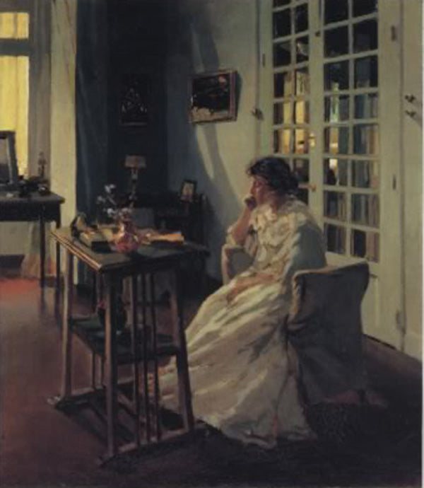 Escena interior, vintage artwork by Enrique Martinez Cubells, 12x8" (A4) Poster