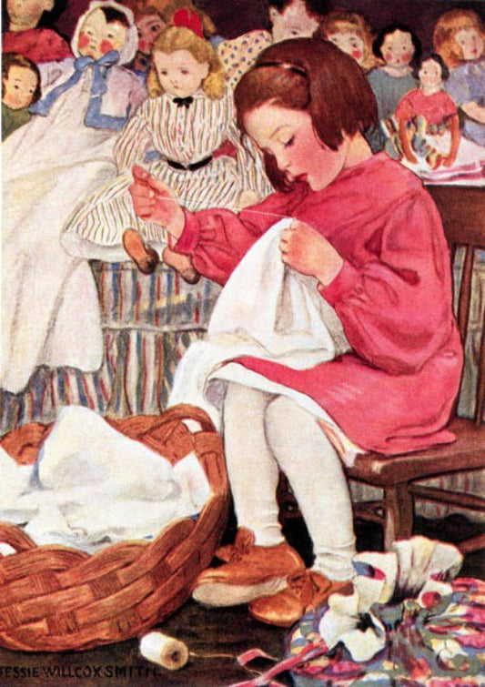 How Doth the Little Busy Bee, vintage artwork by Jessie Willcox Smith, 12x8" (A4) Poster