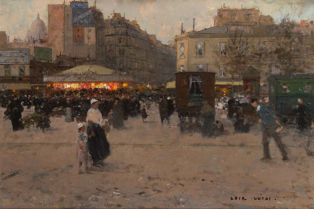 Manège, Place du Delta, vintage artwork by Luigi Loir, 12x8" (A4) Poster