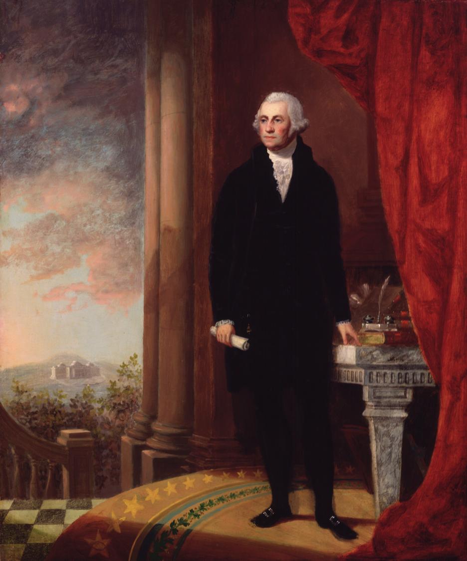 George Washington, vintage artwork by Unknown - American School 19th Century, A3 (16x12") Poster Print