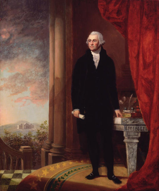 George Washington, vintage artwork by Unknown - American School 19th Century, A3 (16x12") Poster Print