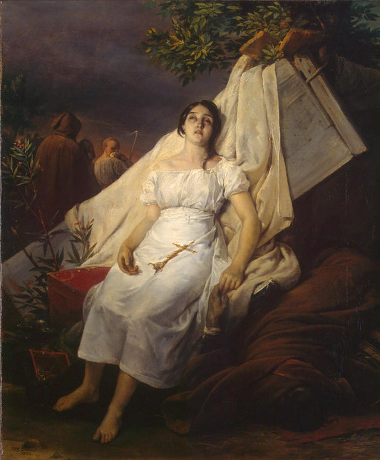 Plague in Barcelona, vintage artwork by Horace Vernet, A3 (16x12") Poster Print