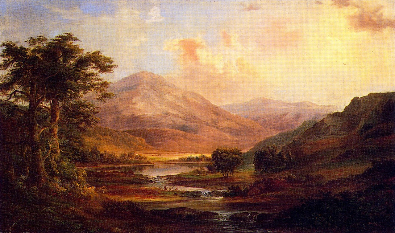 Scotch Landscape, vintage artwork by Robert Seldon Duncanson, 12x8" (A4) Poster