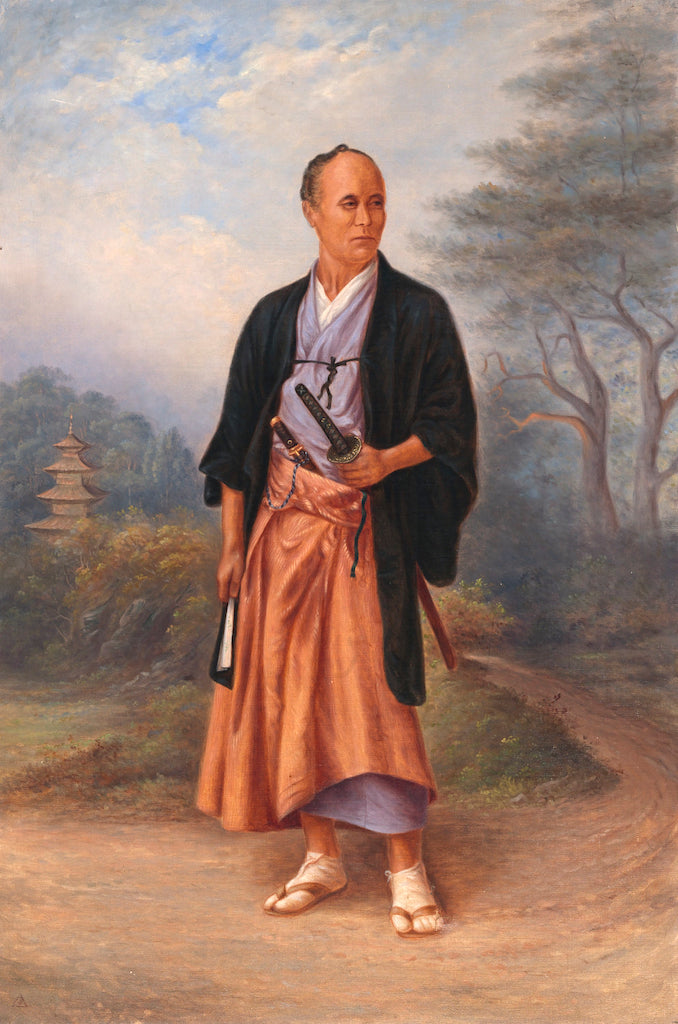Japanese Man, vintage artwork by Antonio Zeno Shindler, 12x8" (A4) Poster