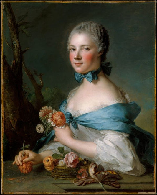 Portrait of a Woman, Called the Marquise Perrin de Cypierre, vintage artwork by Jean-Marc Nattier, 12x8" (A4) Poster