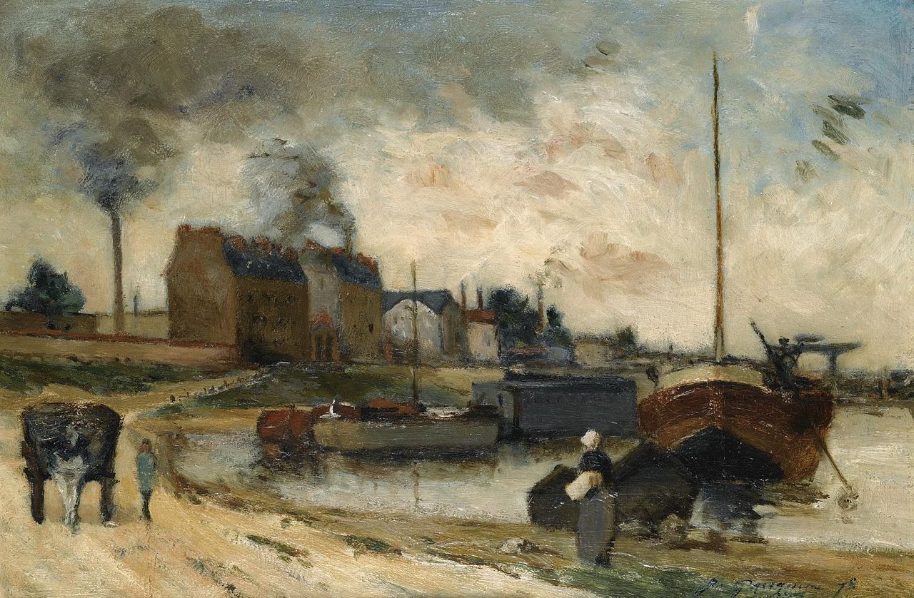 The Cail Factories and Quai de Grenelle, vintage artwork by Paul Gauguin, 12x8" (A4) Poster