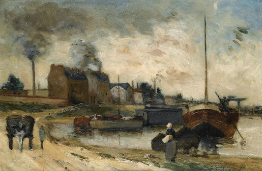 The Cail Factories and Quai de Grenelle, vintage artwork by Paul Gauguin, 12x8" (A4) Poster