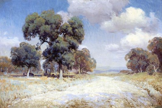 Landscape with Wagon, vintage artwork by Julian Onderdonk, 12x8" (A4) Poster