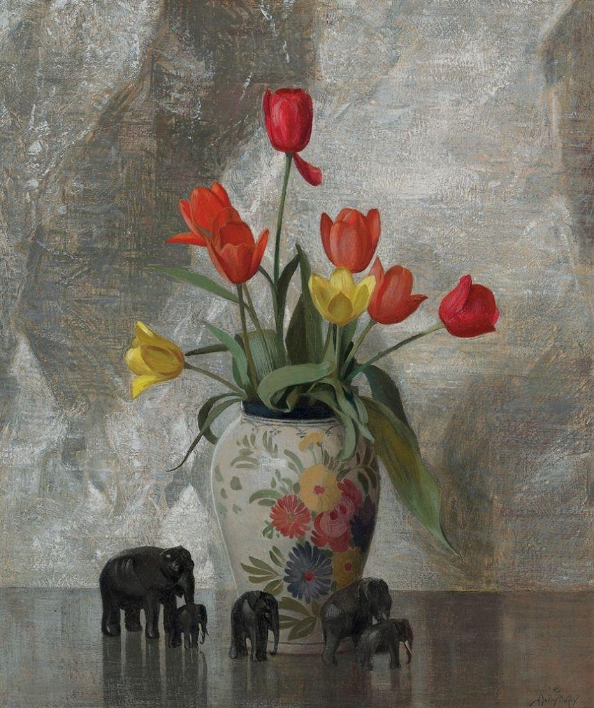 Elephants and Tulips by Hermann Dudley Murphy,A3(16x12")Poster