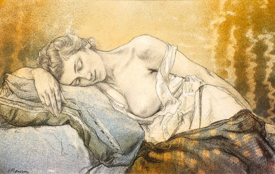 Woman Sleeping by Charles Maurin,A3(16x12")Poster