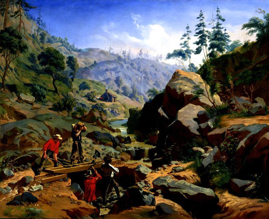 Miners in the Sierras, vintage artwork by Charles Christian Nahl, A3 (16x12") Poster Print