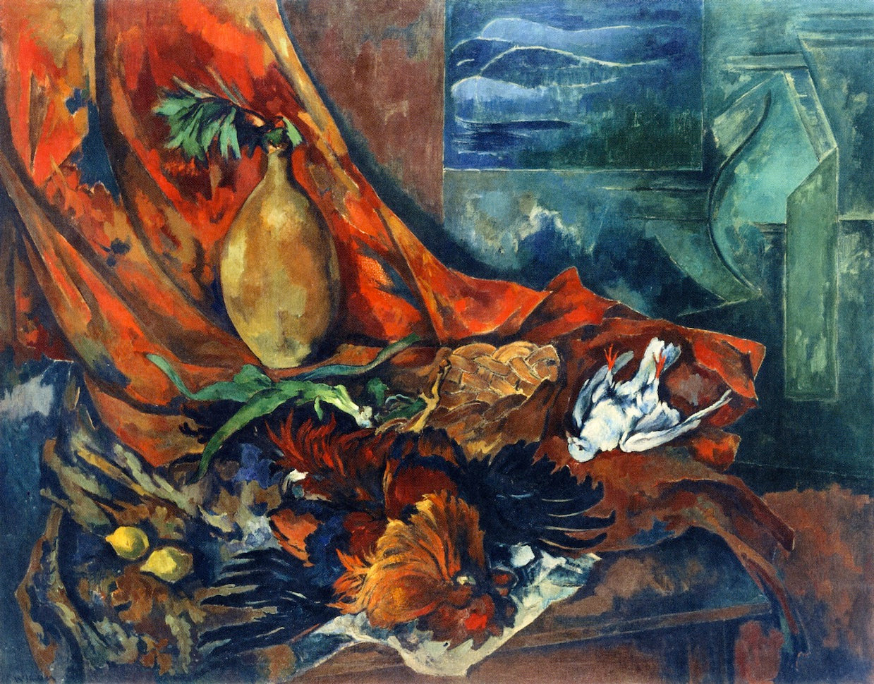 Still Life with Poultry by Heinrich Nauen,16x12(A3) Poster