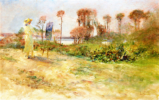 Sarah at the Florida Shore, vintage artwork by Louis Comfort Tiffany, 12x8" (A4) Poster