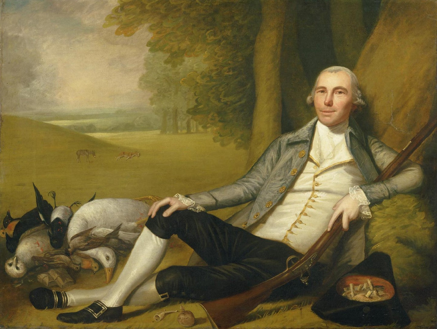 Reclining Hunter, vintage artwork by Ralph Earl, 12x8" (A4) Poster