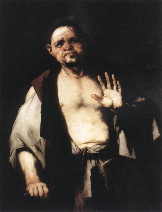 The Philosopher Cratetes, vintage artwork by Luca Giordano, 12x8" (A4) Poster