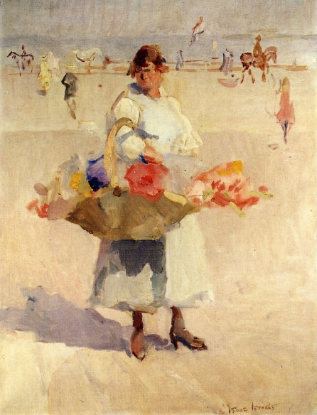 A Flower Girl on the Beach by Isaac Israels,A3(16x12")Poster