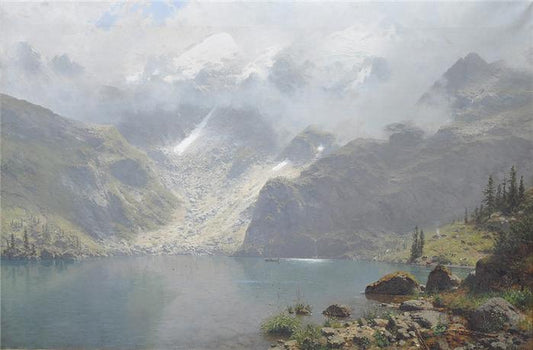The Engstlensee in Bernese Oberland, vintage artwork by Robert Schultze, 12x8" (A4) Poster