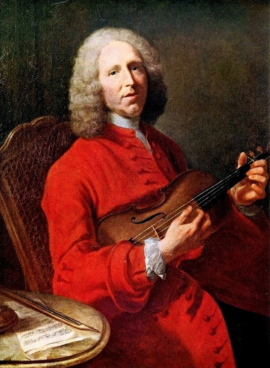 Jean-Philippe Rameau with Violin, vintage artwork by Attributed to Jacques-Andre-Joseph Aved, 12x8" (A4) Poster