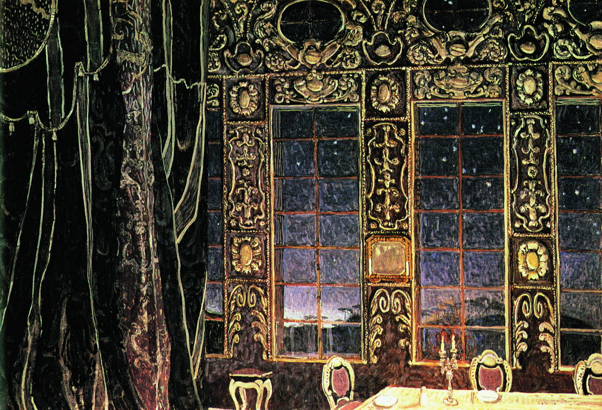 Don Juan's Dining Room, vintage artwork by Alexander Golovin, 12x8" (A4) Poster