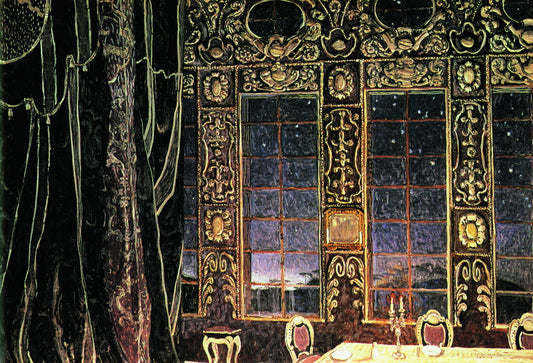 Don Juan's Dining Room, vintage artwork by Alexander Golovin, 12x8" (A4) Poster