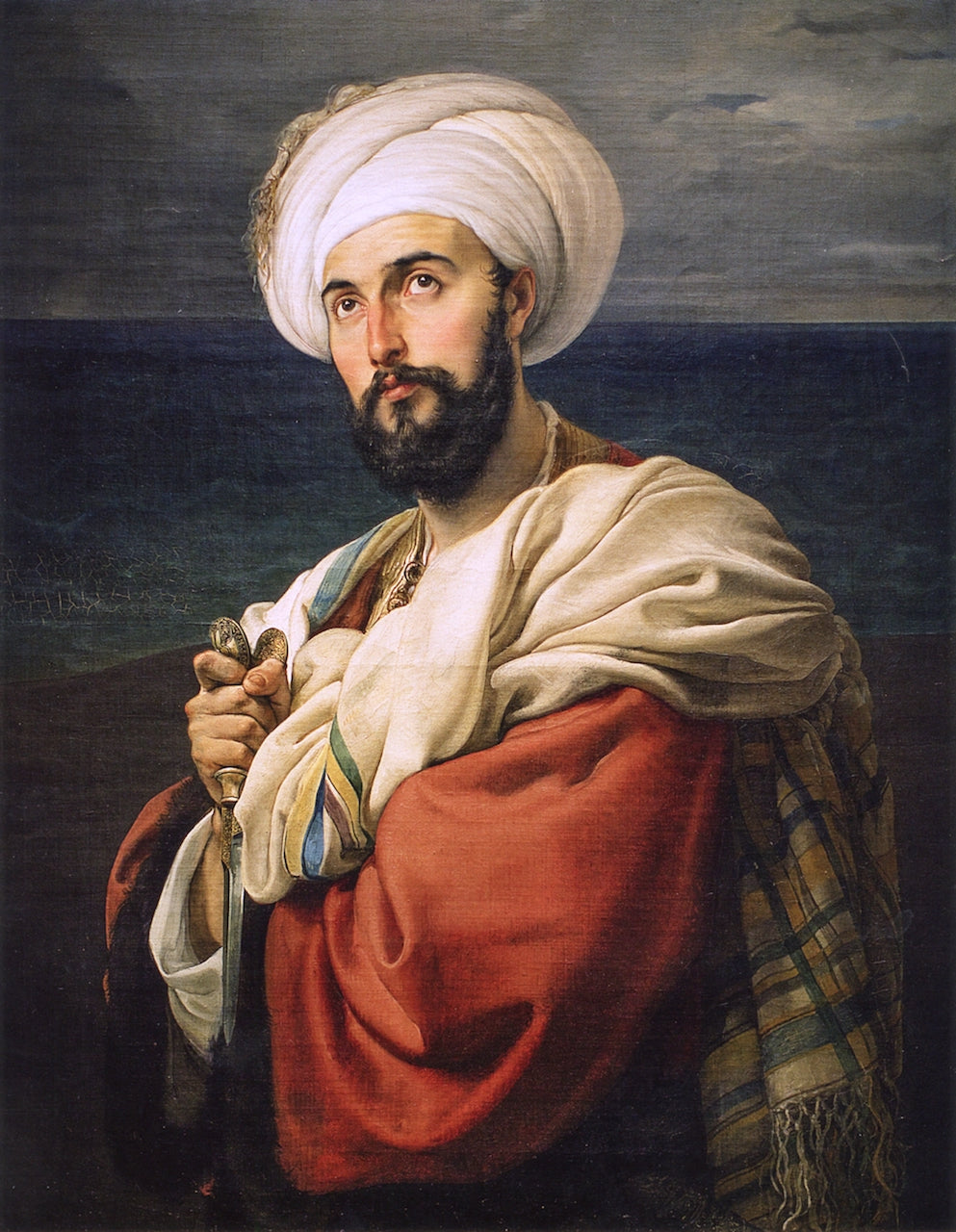 Portrait of Carlo Prayer as 'Alp', vintage artwork by Francesco Paolo Hayez, A3 (16x12") Poster Print