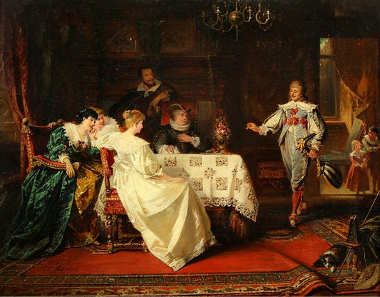 The Troubadour's Entry, vintage artwork by Paul Emanuel Gaisser, 12x8" (A4) Poster