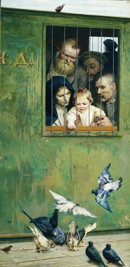 Life Is Everywhere, vintage artwork by Nikolai Aleksandrovich Yaroshenko, 12x8" (A4) Poster