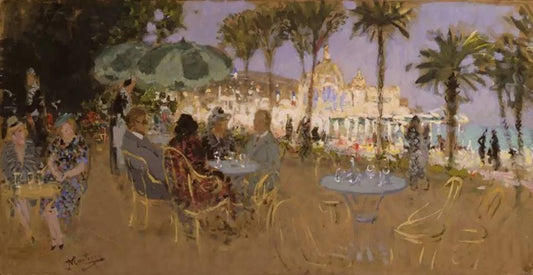 The Casino of Nice, vintage artwork by Pierre-Eugène Montezin, 12x8" (A4) Poster