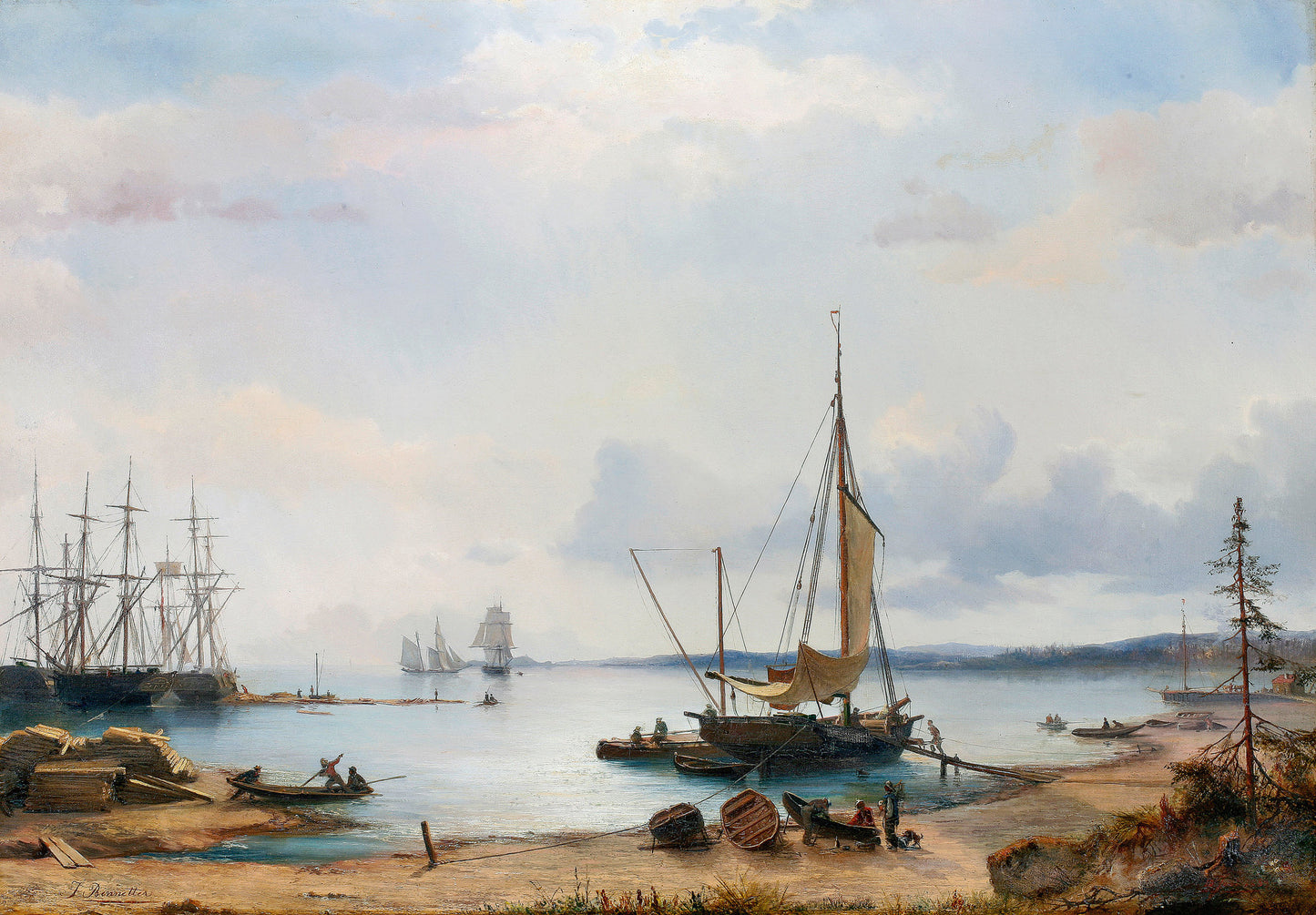 Larkollen, vintage artwork by Johan Jacob Bennetter, A3 (16x12") Poster Print