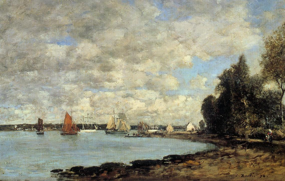 Bay of Plougastel, vintage artwork by Eugène-Louis Boudin, 12x8" (A4) Poster