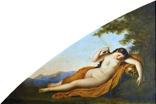 Ceiling of the Ballroom of Compiègne Castle, Reclining Naiad, vintage artwork by Anne-Louis Girodet de Roussy-Trioson, 12x8" (A4) Poster