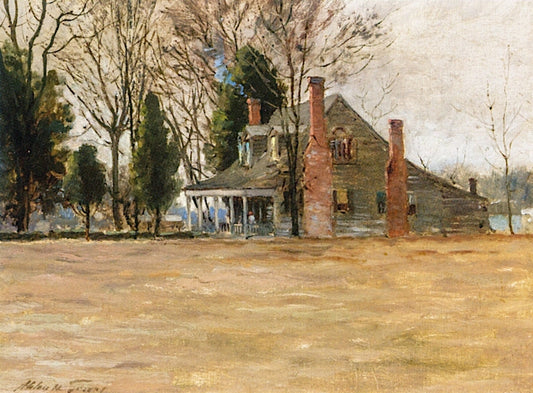 New England Homestead, vintage artwork by Abbott Fuller Graves, 12x8" (A4) Poster