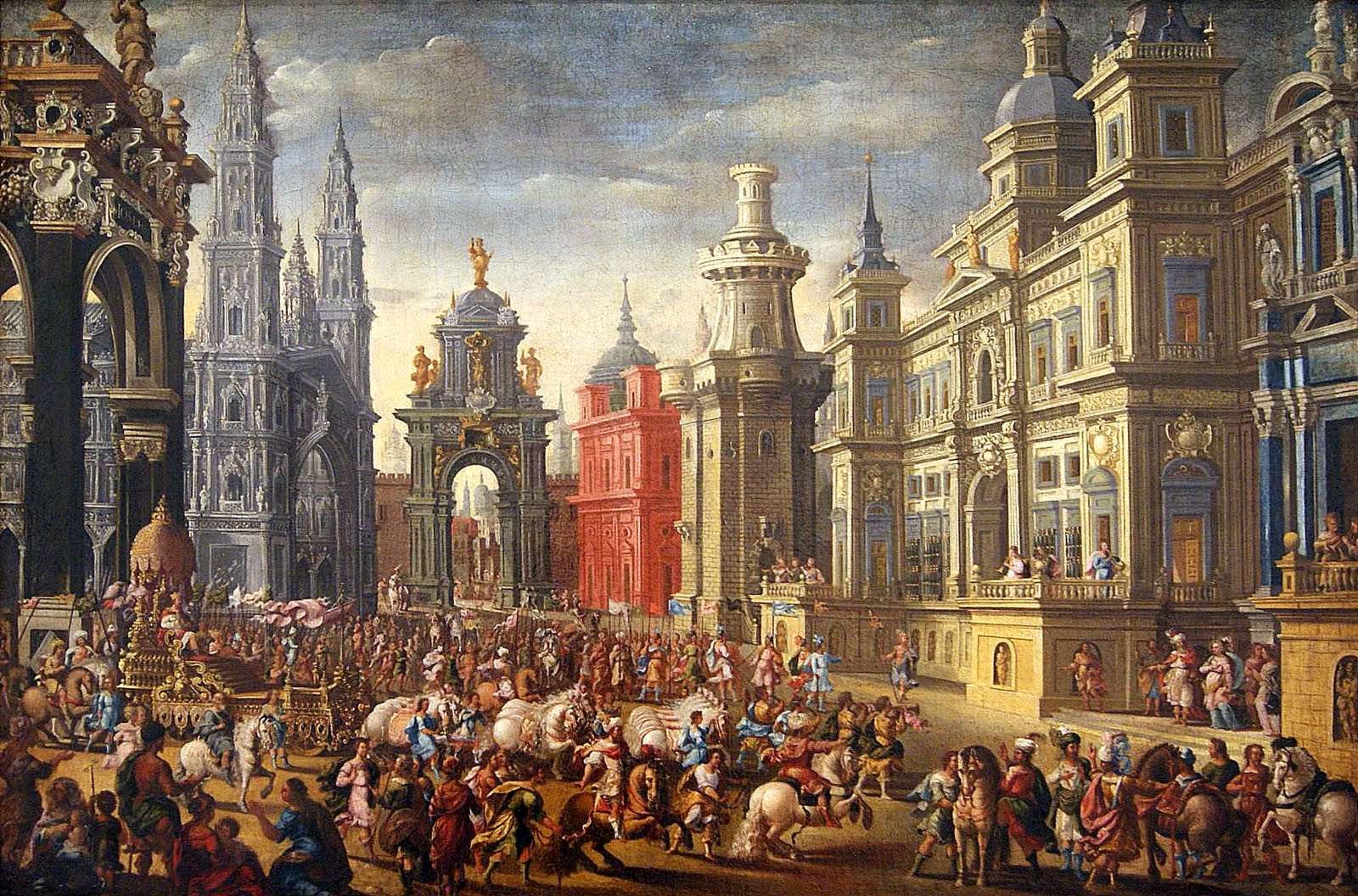 St.Joseph Entering Heliopolis, vintage artwork by Francisco Gutierrez Cabello, 12x8" (A4) Poster