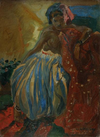 La negresse, vintage artwork by Leon Cauvy, 12x8" (A4) Poster