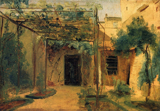 The Studio of the Sculp[tor Rudolf Schadow in Rome, vintage artwork by Carl Blechen, A3 (16x12") Poster Print