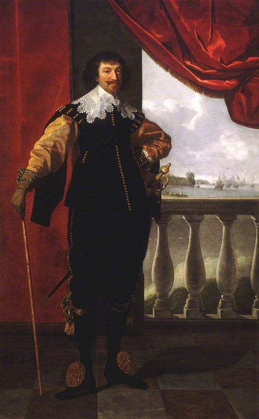 Robert Rich, 2nd Earl of Warwick, vintage artwork by Daniël Mijtens, 12x8" (A4) Poster