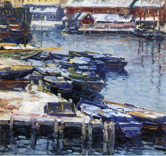 Docks in Winter by Charles Salis Kaelin,A3(16x12")Poster