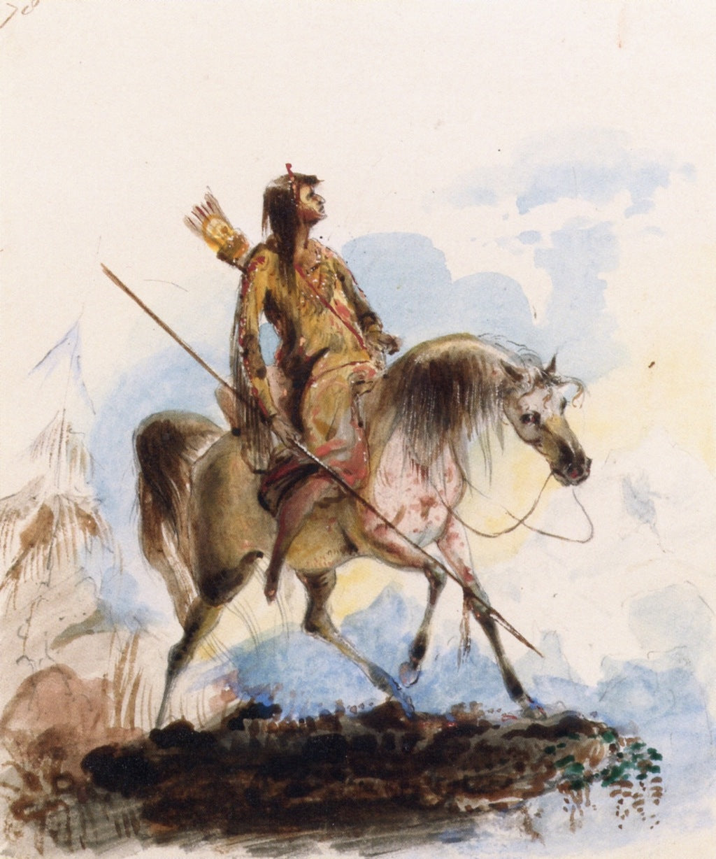 Reconnoitering, vintage artwork by Alfred Jacob Miller, A3 (16x12") Poster Print