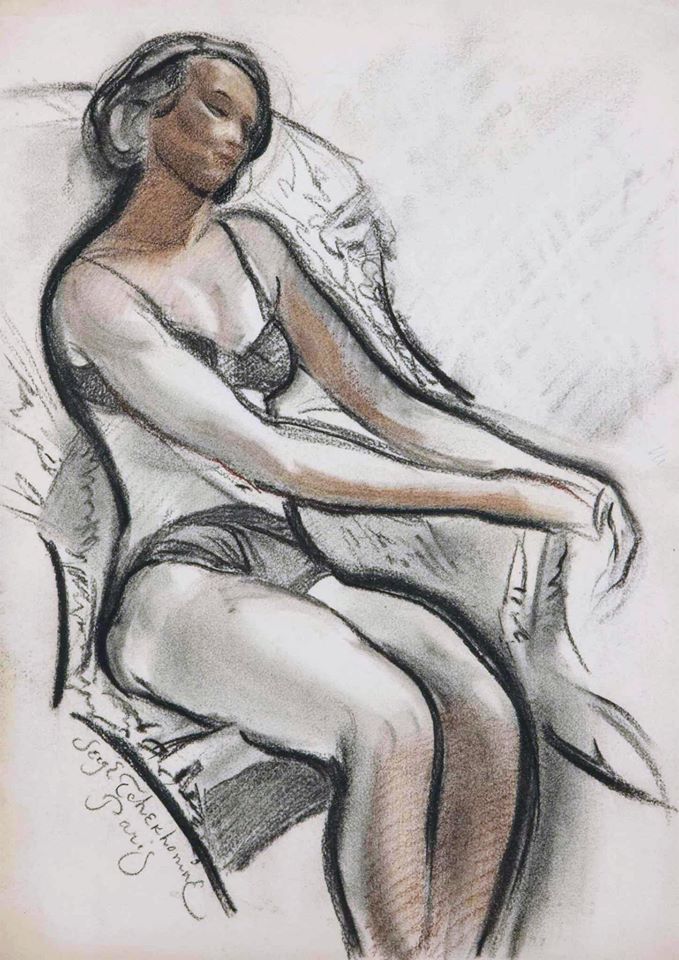 Female study by Sergei Chekhonin,16x12(A3) Poster