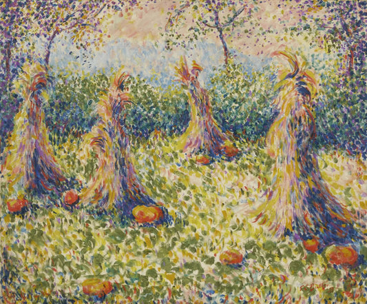 Pumpkins and Corn, vintage artwork by Theodore Earl Butler, 12x8" (A4) Poster