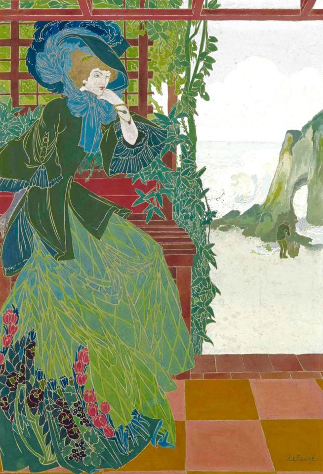 L'elegante à l'Aiguille Creuse by Georges de Feure,A3(16x12")Poster