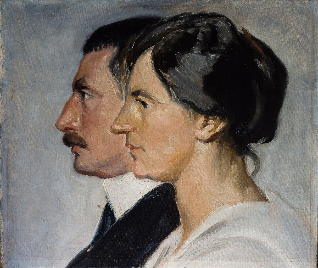 King Christian X and Queen Alexandrine of Denmark, vintage artwork by Michael Peter Ancher, 12x8" (A4) Poster