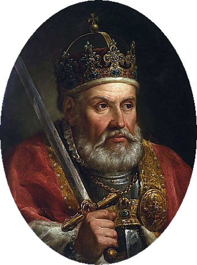 Portrait of Sigismund I the Old, vintage artwork by Marcello Bacciarelli, 12x8" (A4) Poster