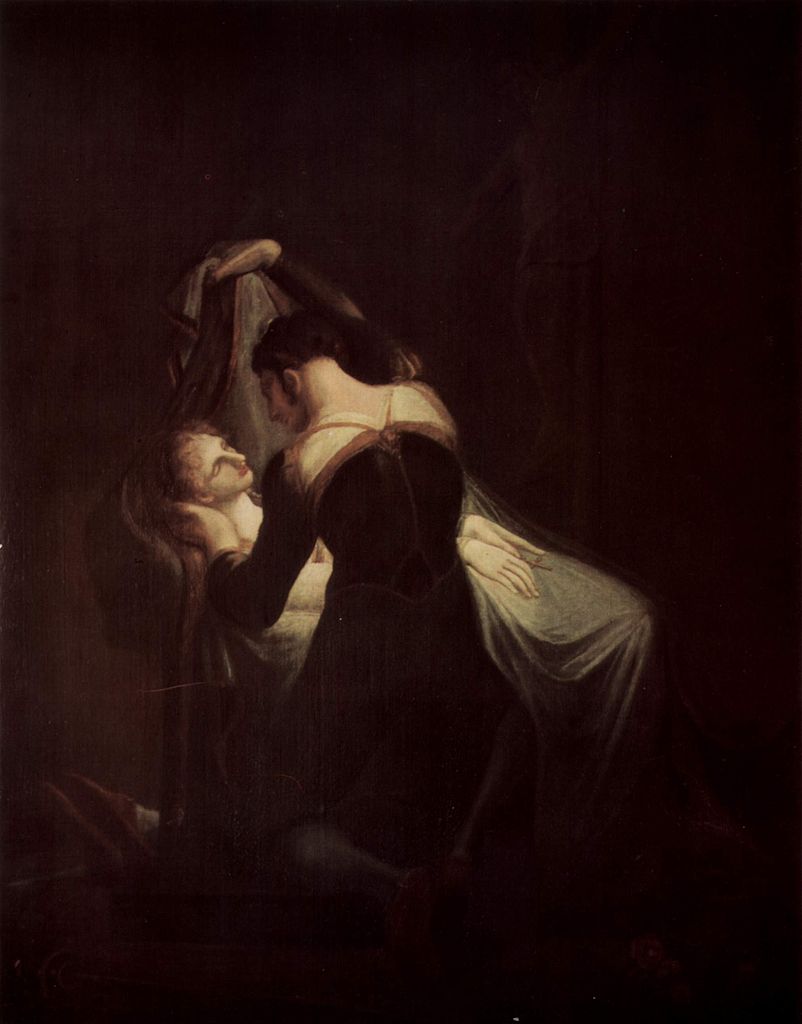 Romeo at Juliet's Deathbed, vintage artwork by Johann Heinrich Füseli, 12x8" (A4) Poster