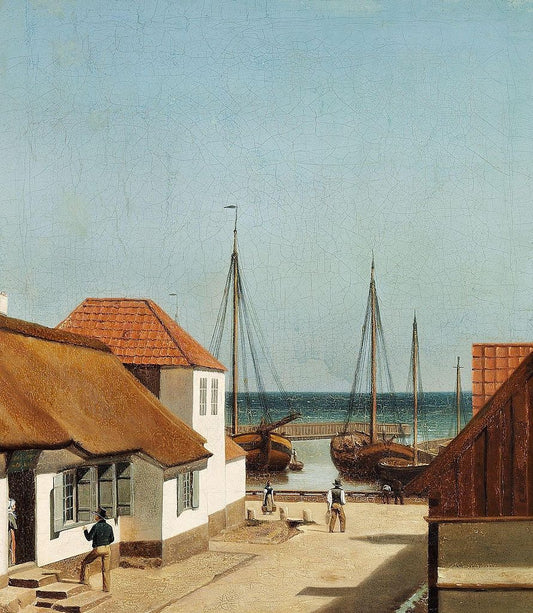Partie af Dragø, vintage artwork by Christoffer Wilhelm Eckersberg, 12x8" (A4) Poster